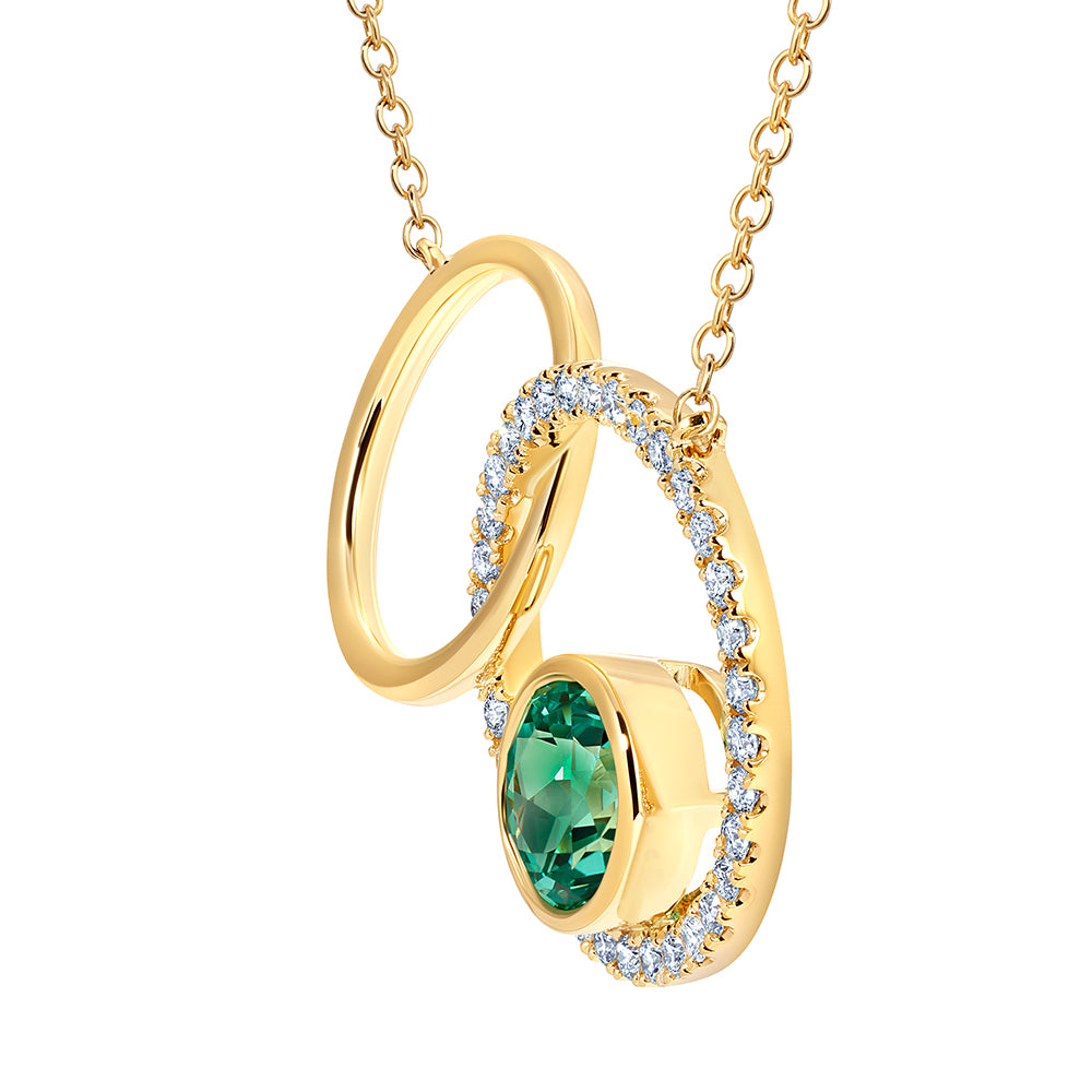 Chrysoberyl Pendant – Round, 14K White Gold