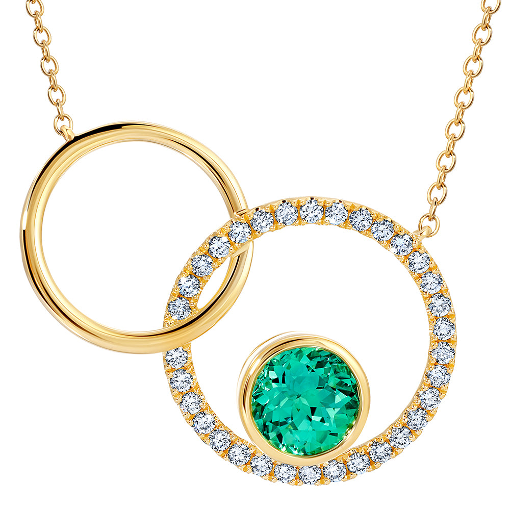 Chatham lab-grown chrysoberyl pendant, style CP5576YCH