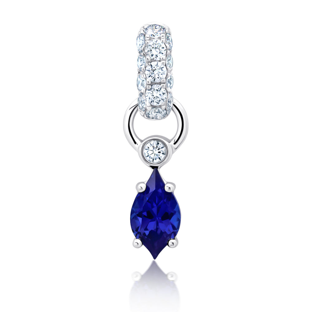 Chatham lab-grown blue sapphire pendant, style CP5640WBS