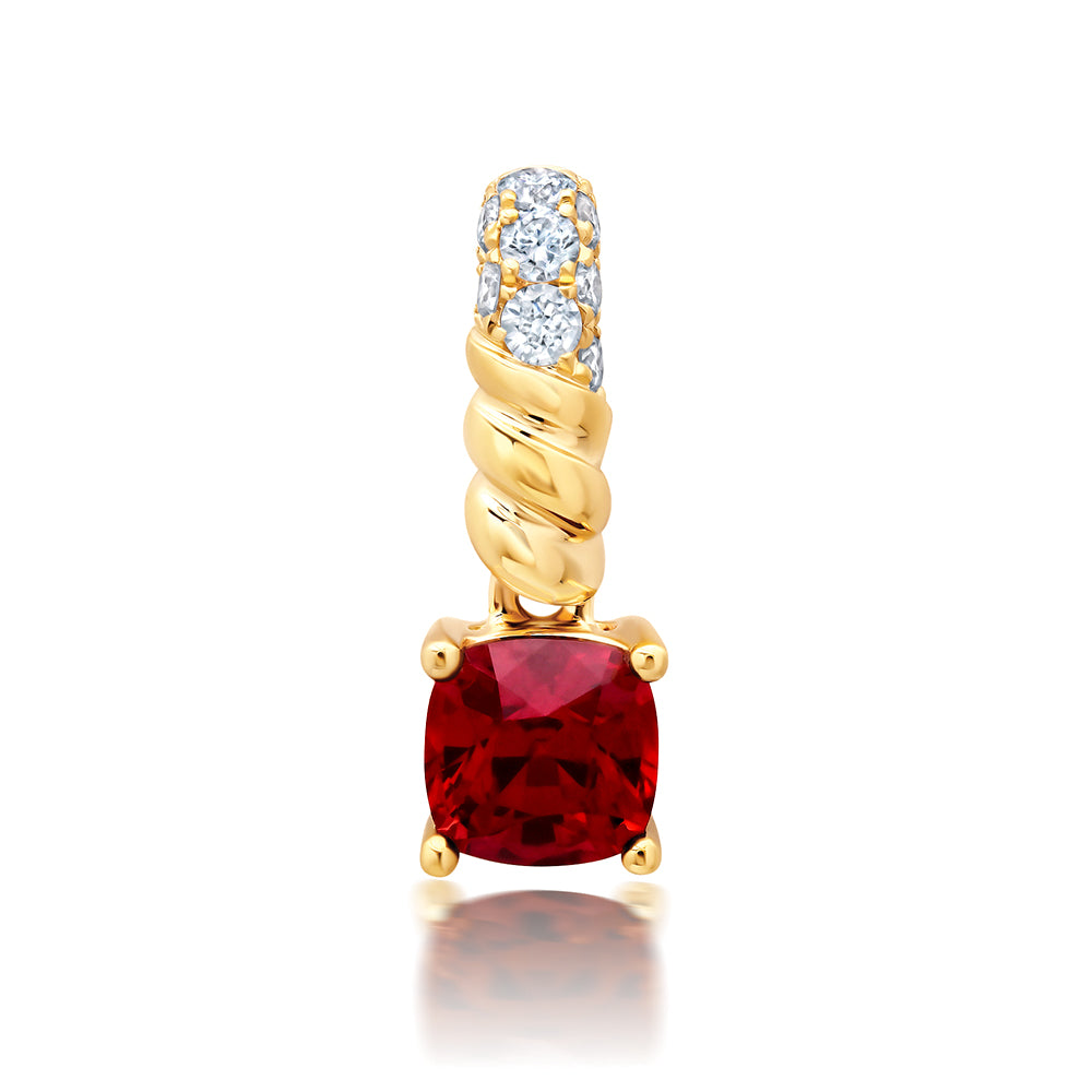 Chatham lab-grown ruby pendant, style CP5643YRU