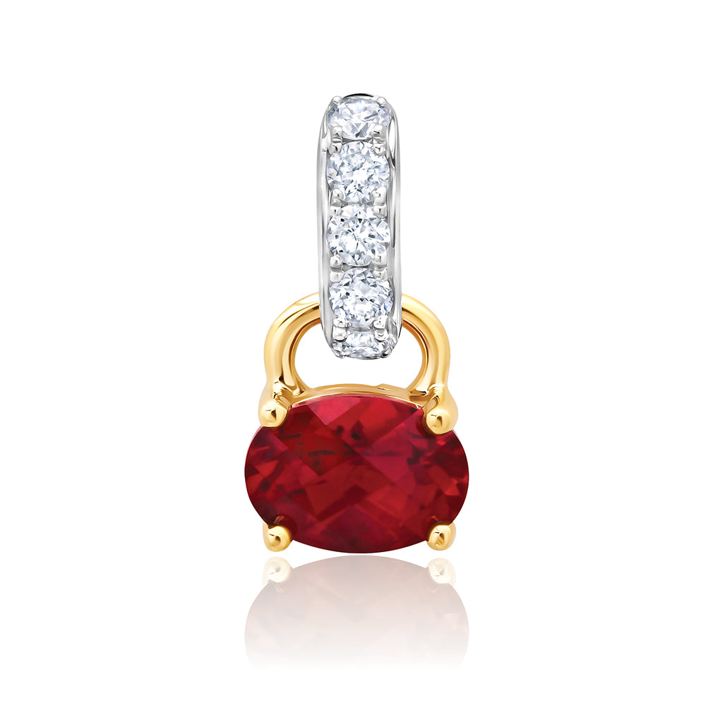 Chatham lab-grown ruby pendant, style CP5644WYRU