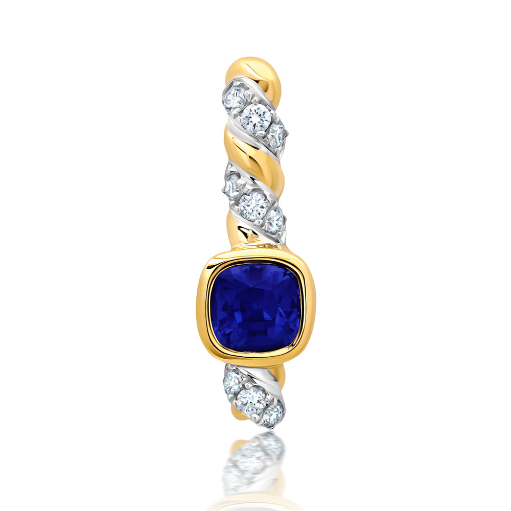 Chatham lab-grown blue sapphire pendant, style CP5650YWBS
