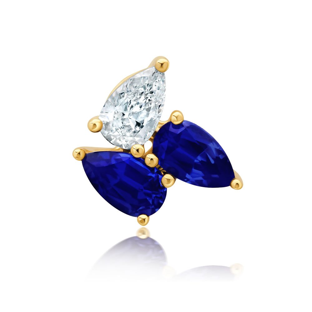 Chatham lab-grown blue sapphire pendant, style CP5652YBS