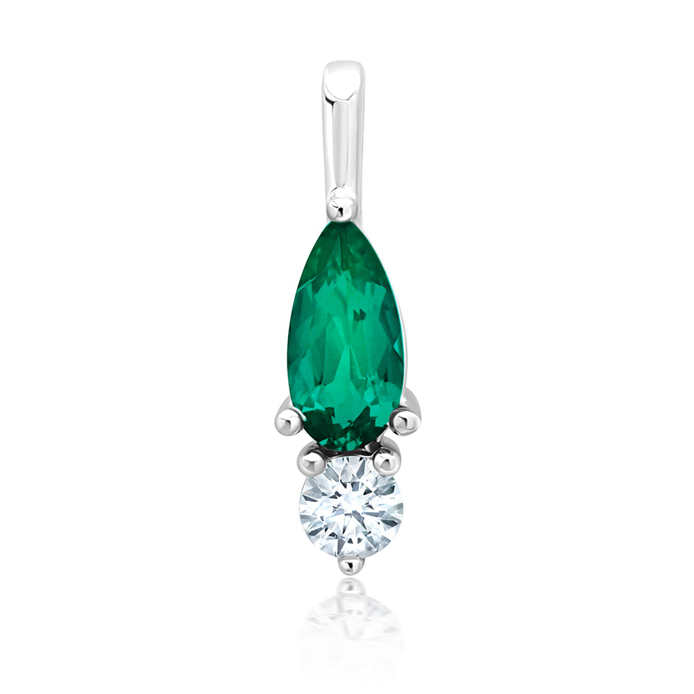 Chatham lab-grown emerald pendant, style CP5655WEM