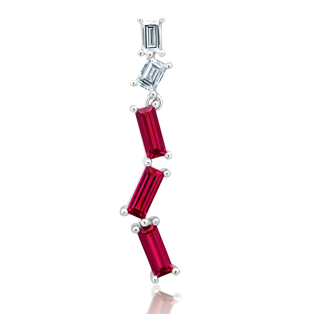 Chatham lab-grown ruby pendant in 14k white gold, style CP5669WRU