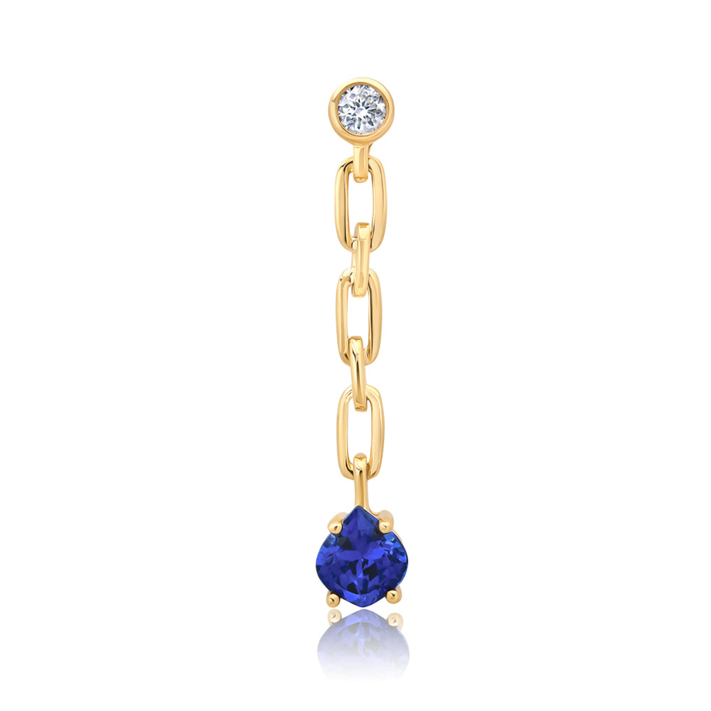 Chatham lab-grown blue sapphire pendant, style CP5673YBS