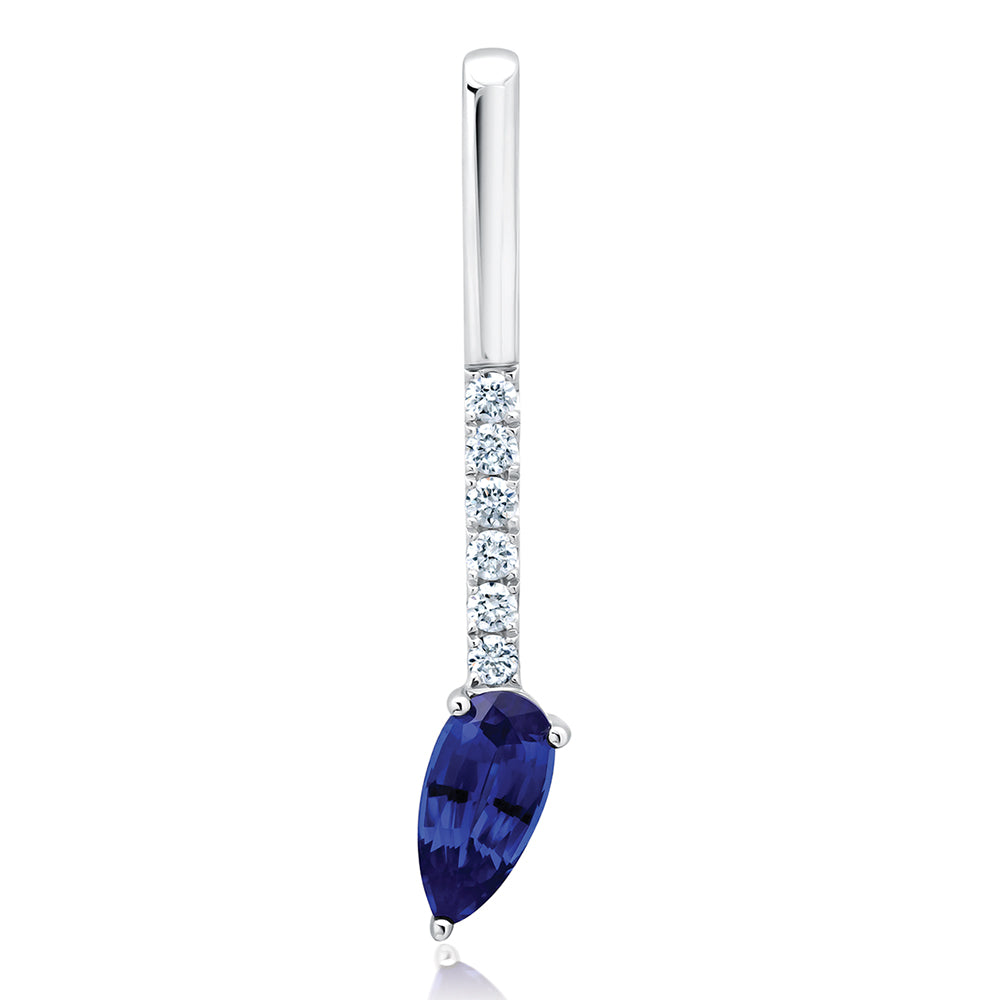 Chatham lab-grown blue sapphire pendant, style CP5682WBS