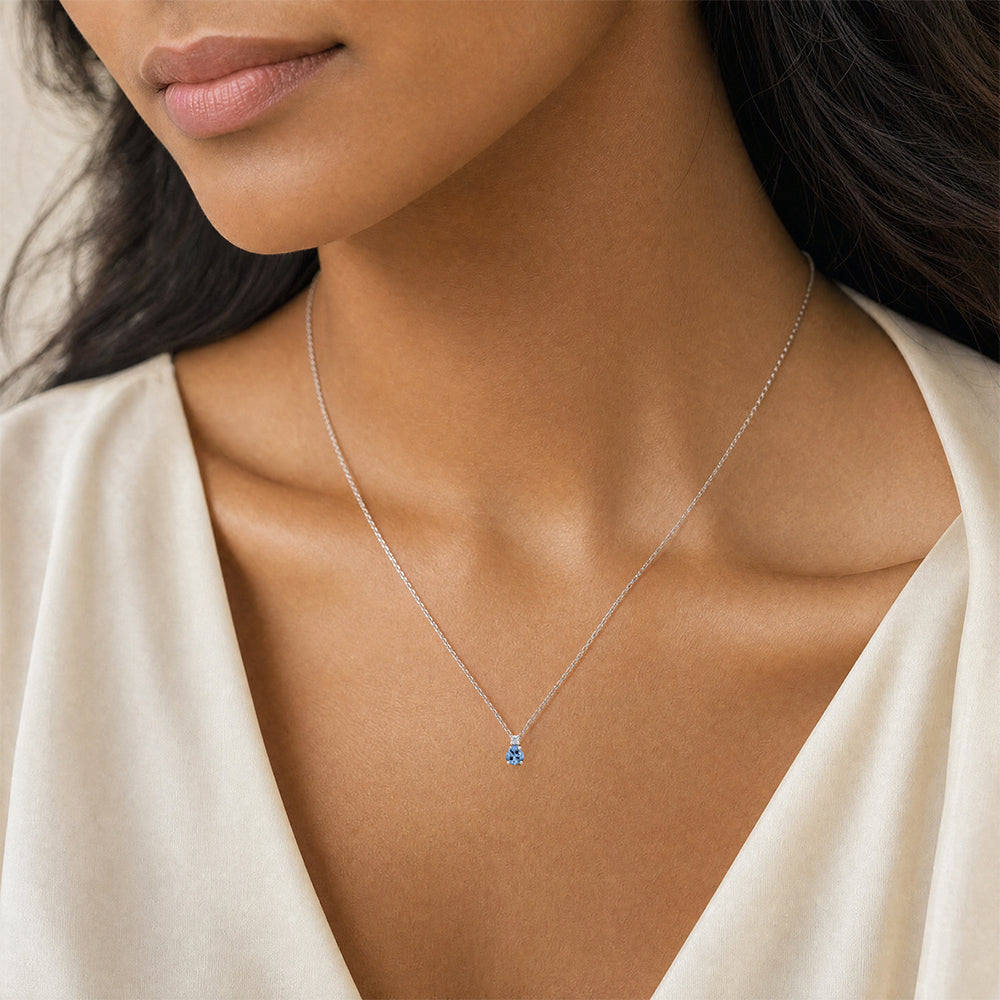 Aqua Blue Spinel Pendant