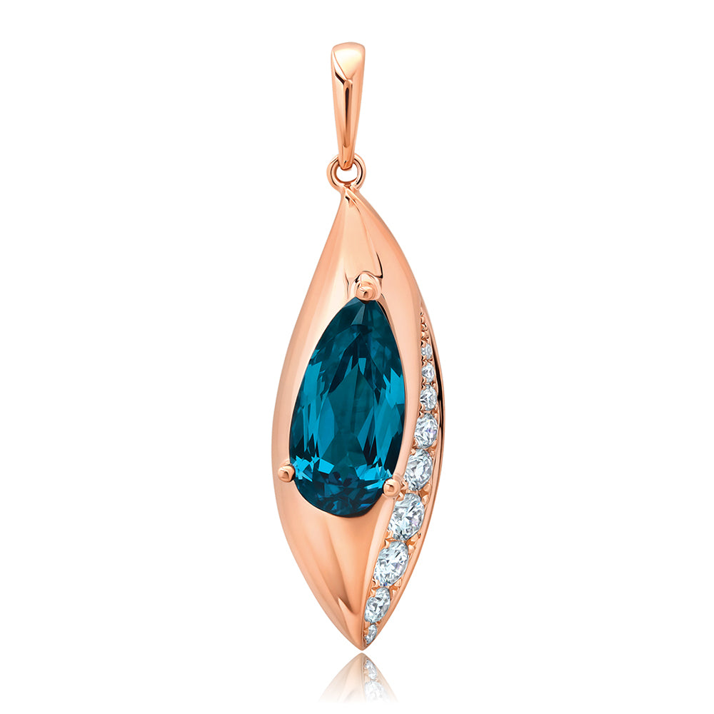Chatham lab-grown spinel pendant in 14k rose gold, style CP5687RPA