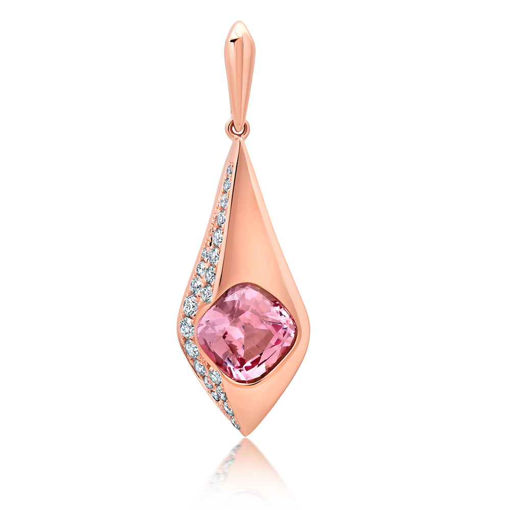 Chatham lab-grown champagne sapphire pendant, style CP5689RCS