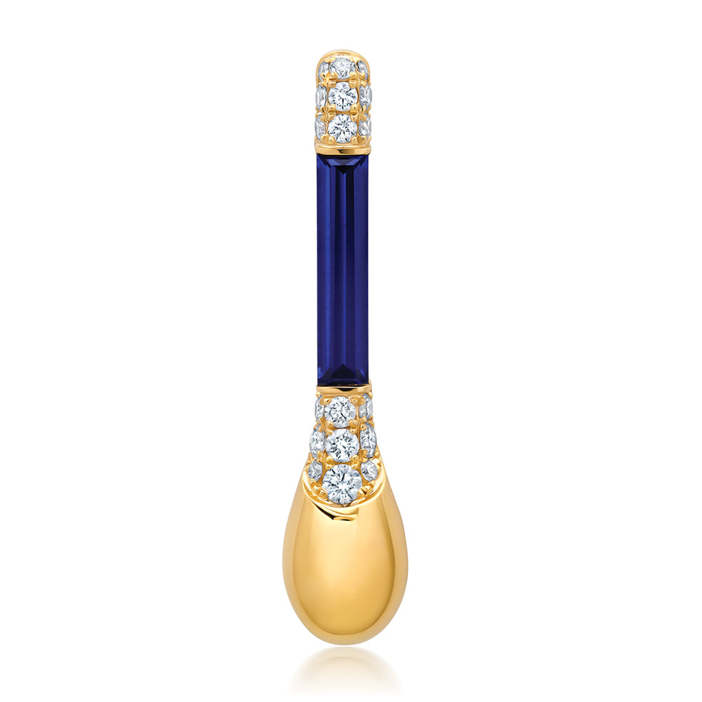 Chatham lab-grown blue sapphire pendant, style CP5690YBS