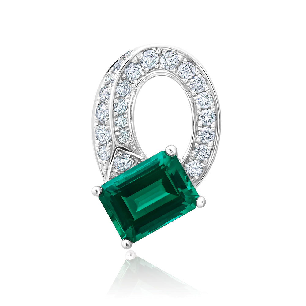 Chatham lab-grown emerald pendant, style CP5691WEM