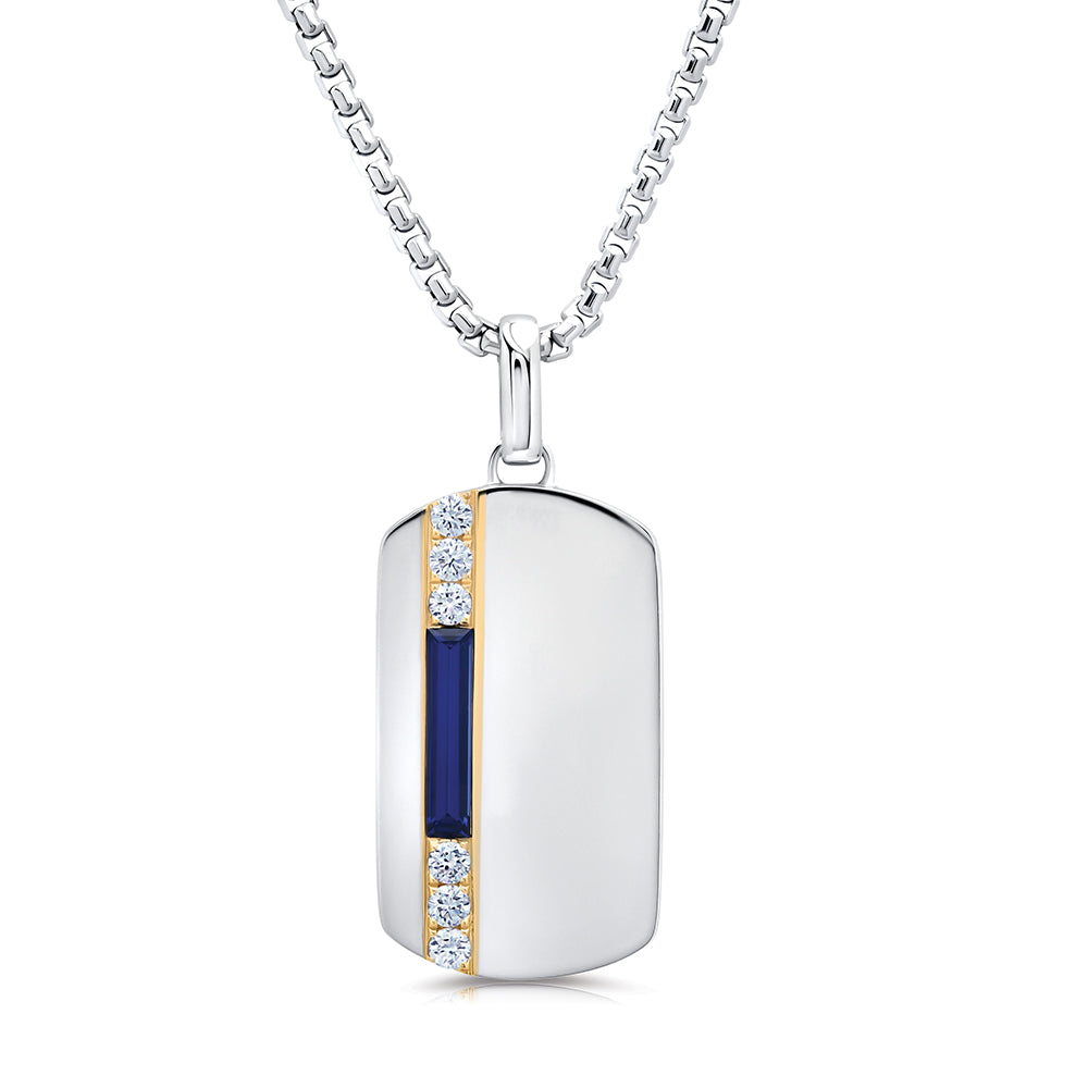 Men's Blue Sapphire Pendant