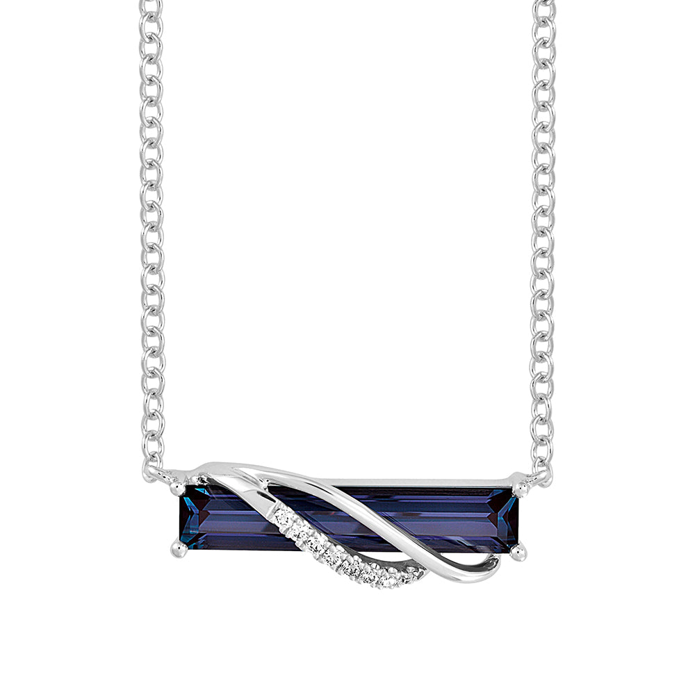 Chatham lab-grown alexandrite necklace, style CPN0010WAL