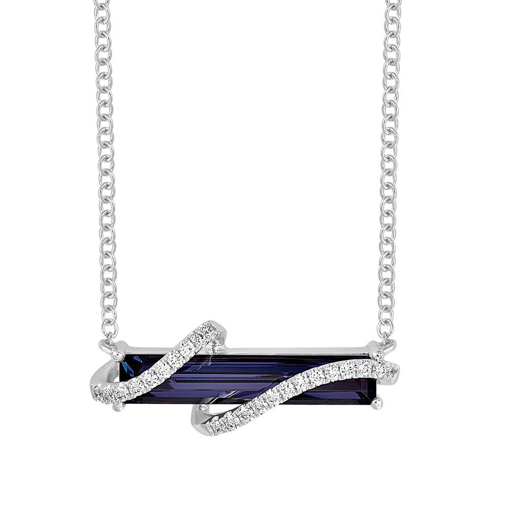 Chatham lab-grown alexandrite necklace, style CPN0012WAL