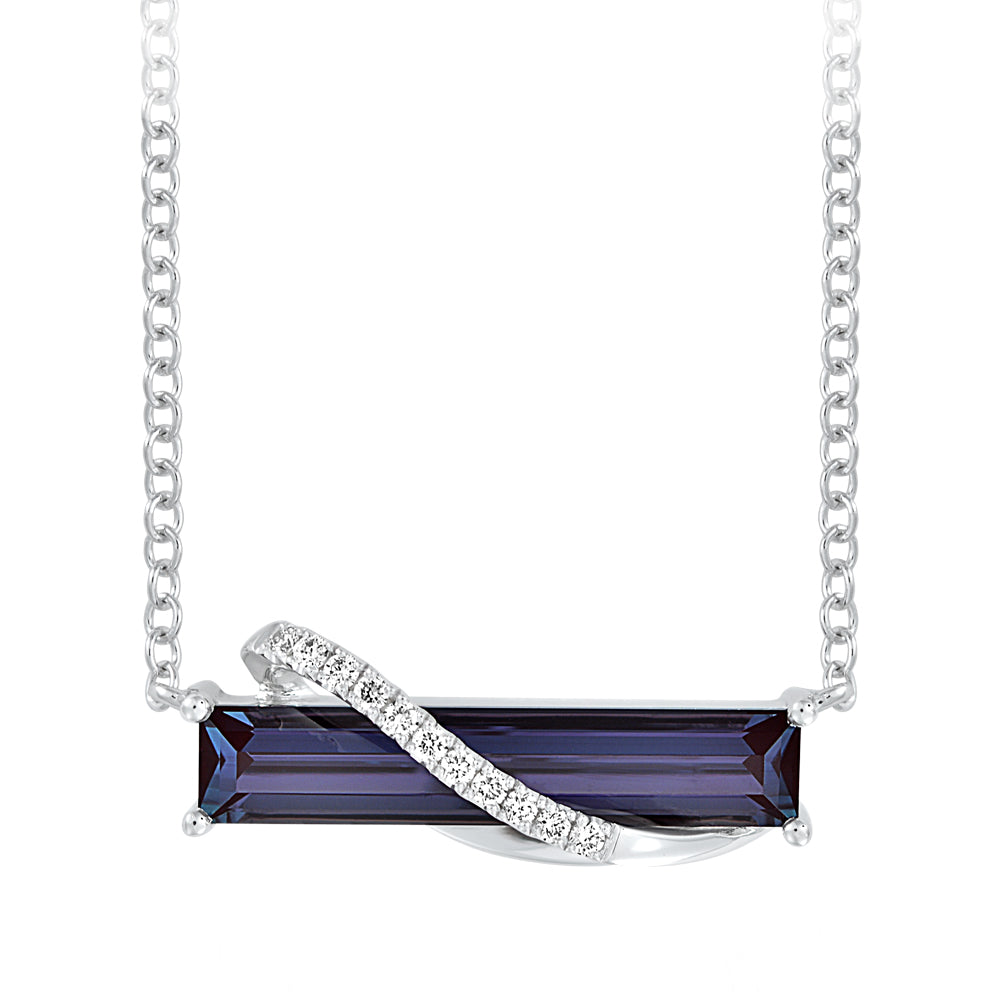 Chatham lab-grown alexandrite necklace, style CPN0013WAL