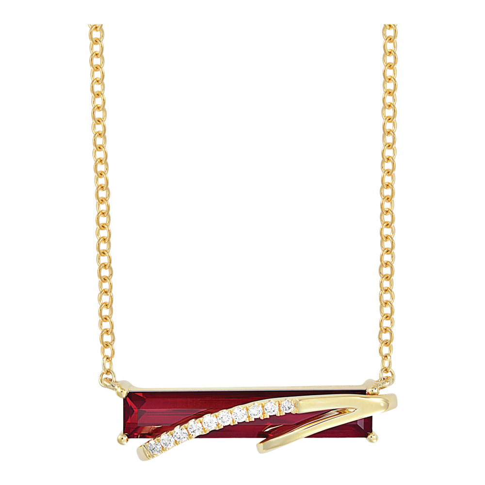 Chatham lab-grown ruby necklace, style CPN0015YRU