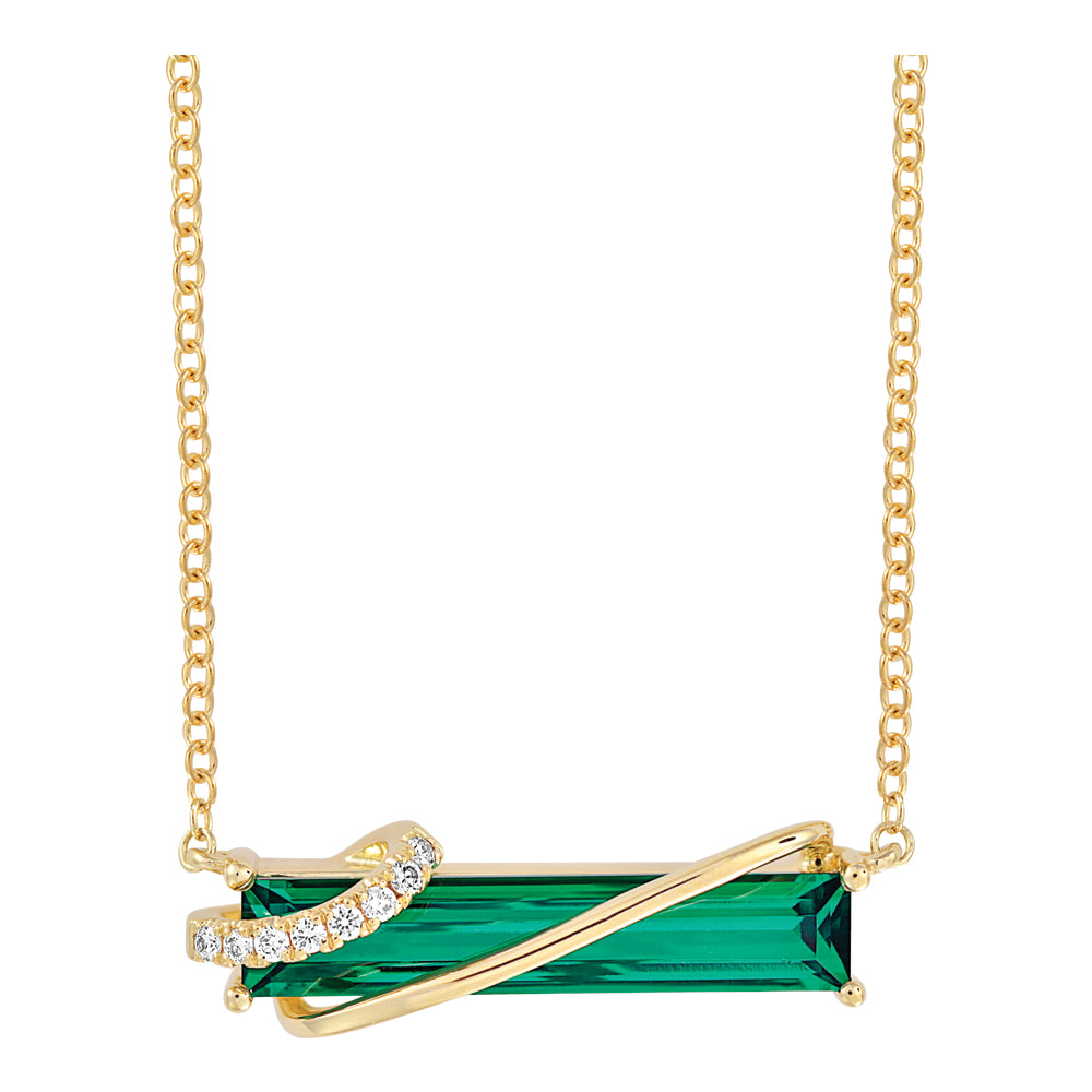 Chatham lab-grown emerald necklace, style CPN0019YEM