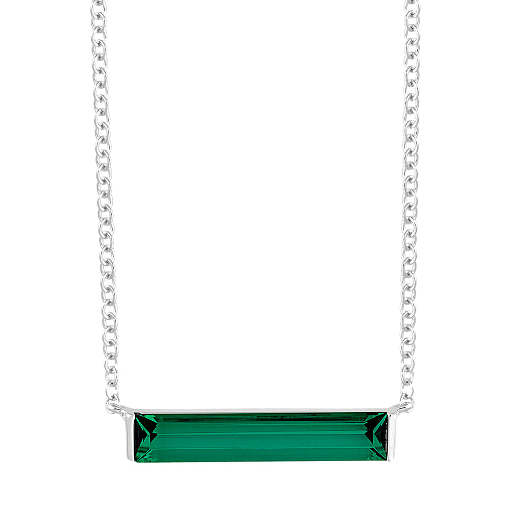 Chatham lab-grown emerald necklace, style CPN0023WEM