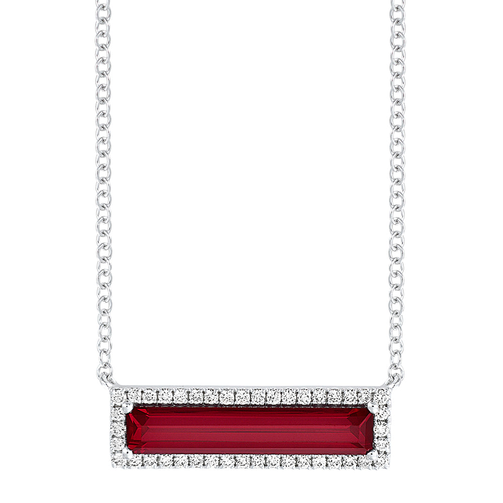 Chatham lab-grown ruby necklace, style CPN0025WRU
