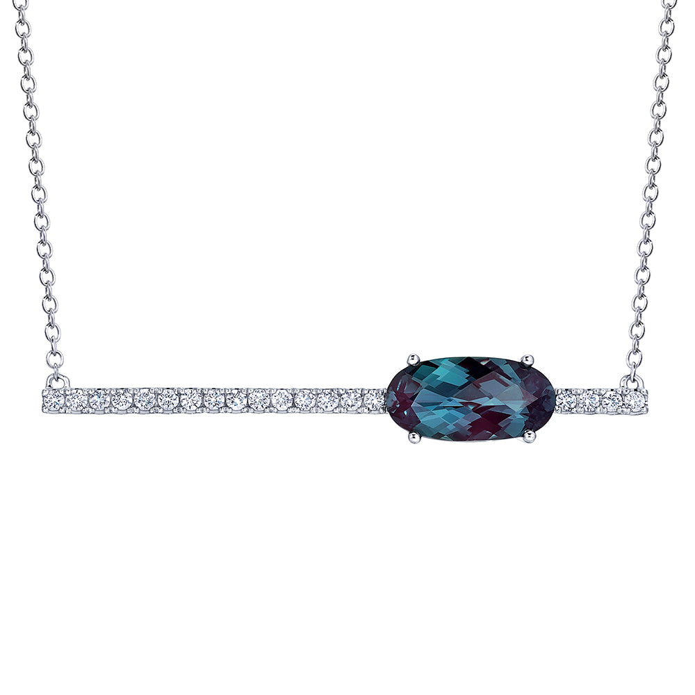 Chatham lab-grown alexandrite necklace, style CPN0033WAL