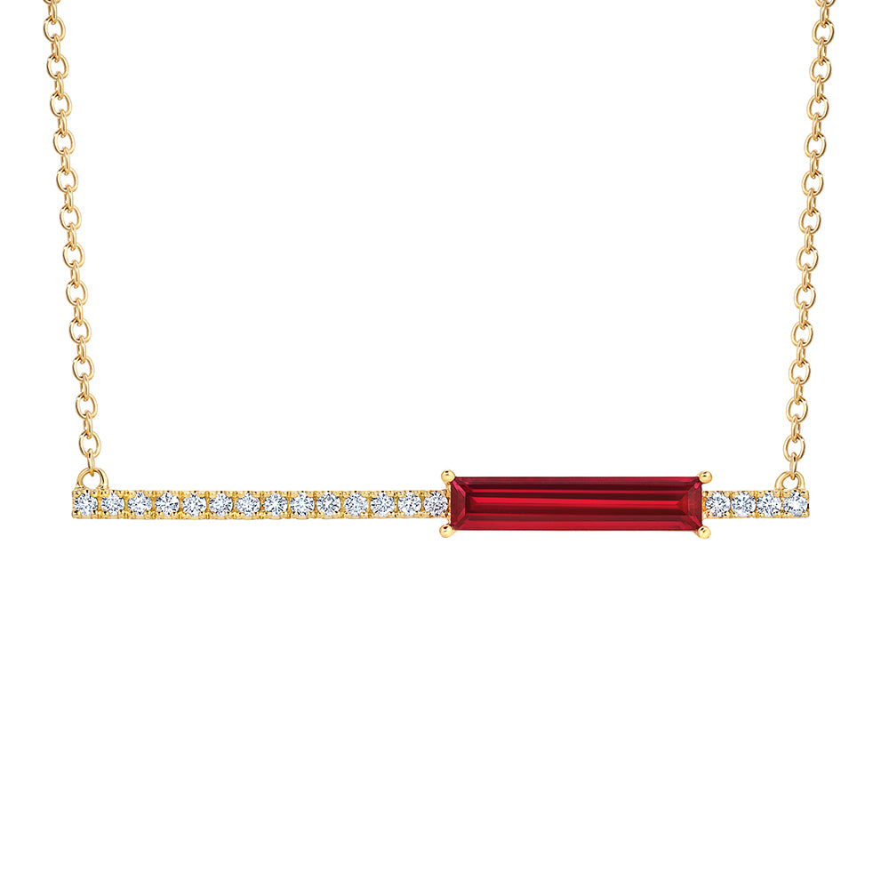 Chatham lab-grown ruby necklace, style CPN0035YRU