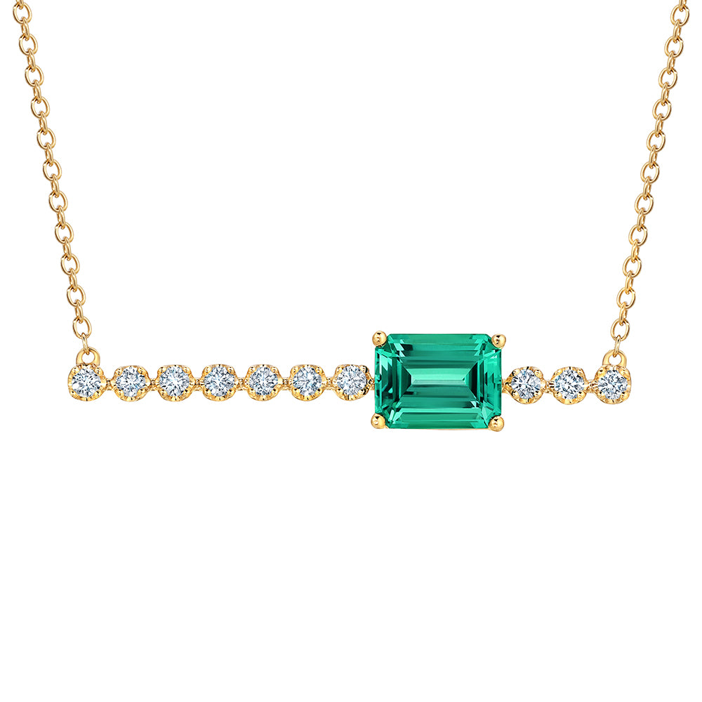 Chatham lab-grown emerald necklace, style CPN0038YEM