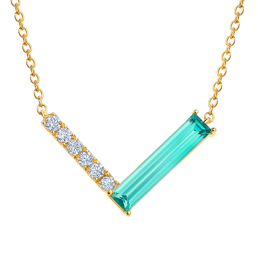 Chatham lab-grown chrysoberyl necklace, style CPN0040YCH