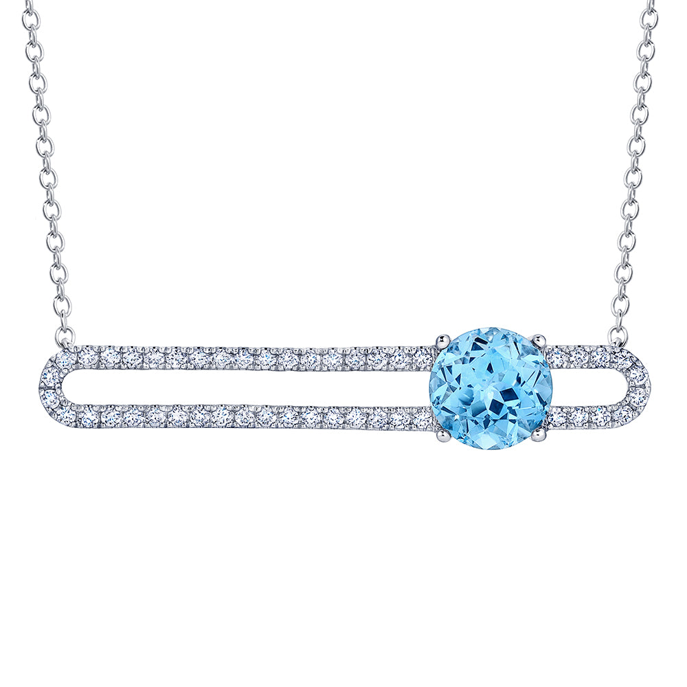 Chatham lab-grown aqua blue spinel necklace, style CPN0042WAQ