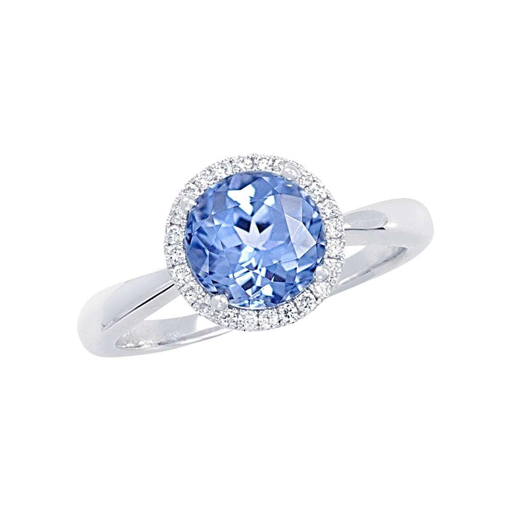 Chatham lab-grown aqua blue spinel ring, style CR10424WAQ