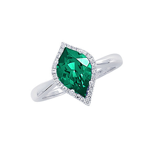 Chatham lab-grown emerald ring, style CR10426WEM