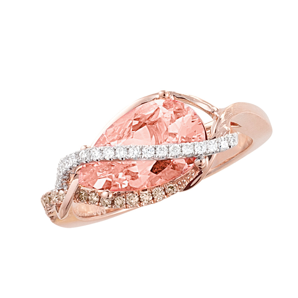 Chatham lab-grown champagne sapphire ring in 14k rose gold, style CR10603RCS