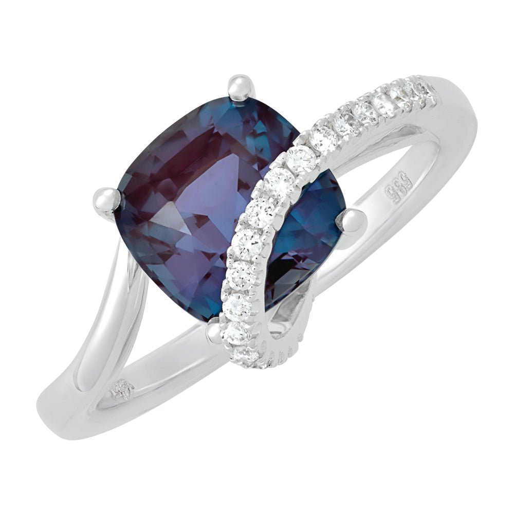 Chatham lab-grown alexandrite ring, style CR11727WAL