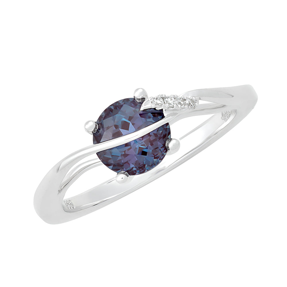 Chatham lab-grown alexandrite ring, style CR11751WAL