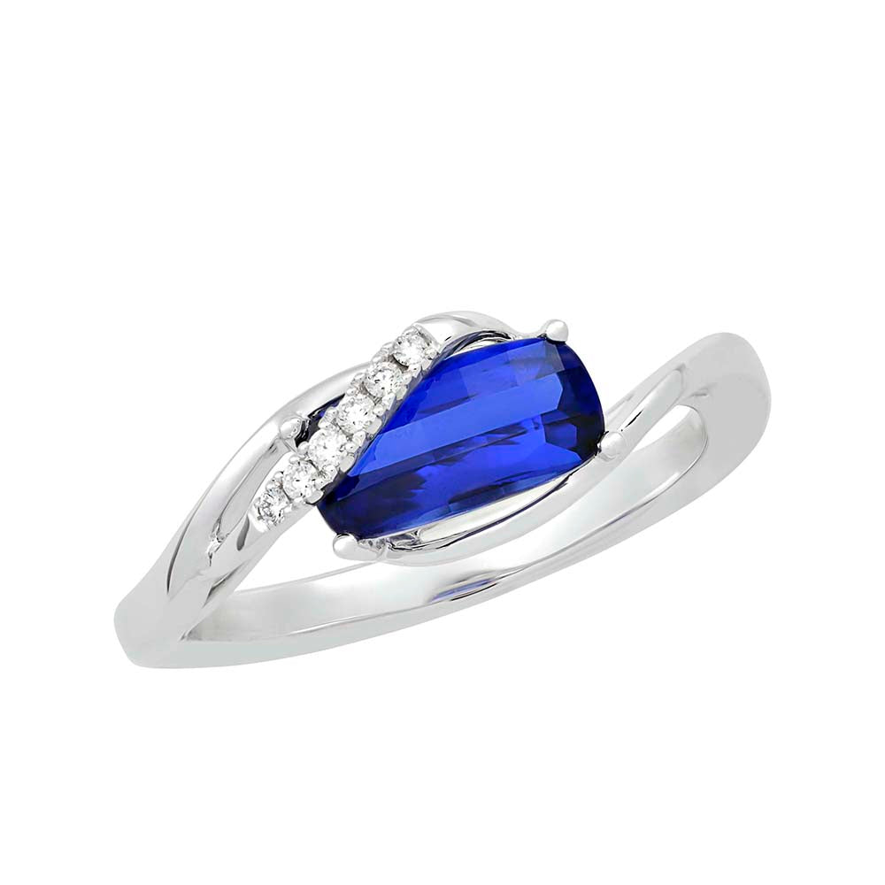 Chatham lab-grown blue sapphire ring, style CR11770WBS
