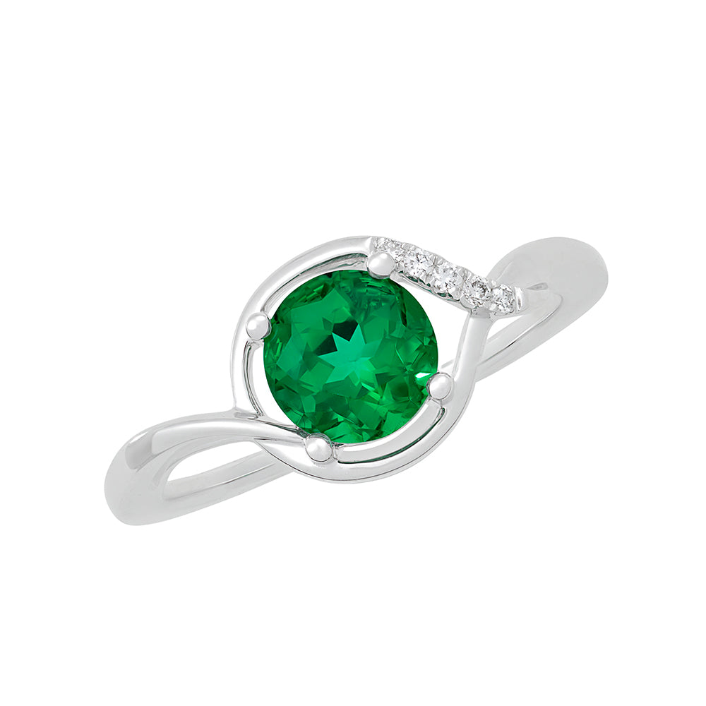 Chatham lab-grown emerald ring, style CR11775WEM