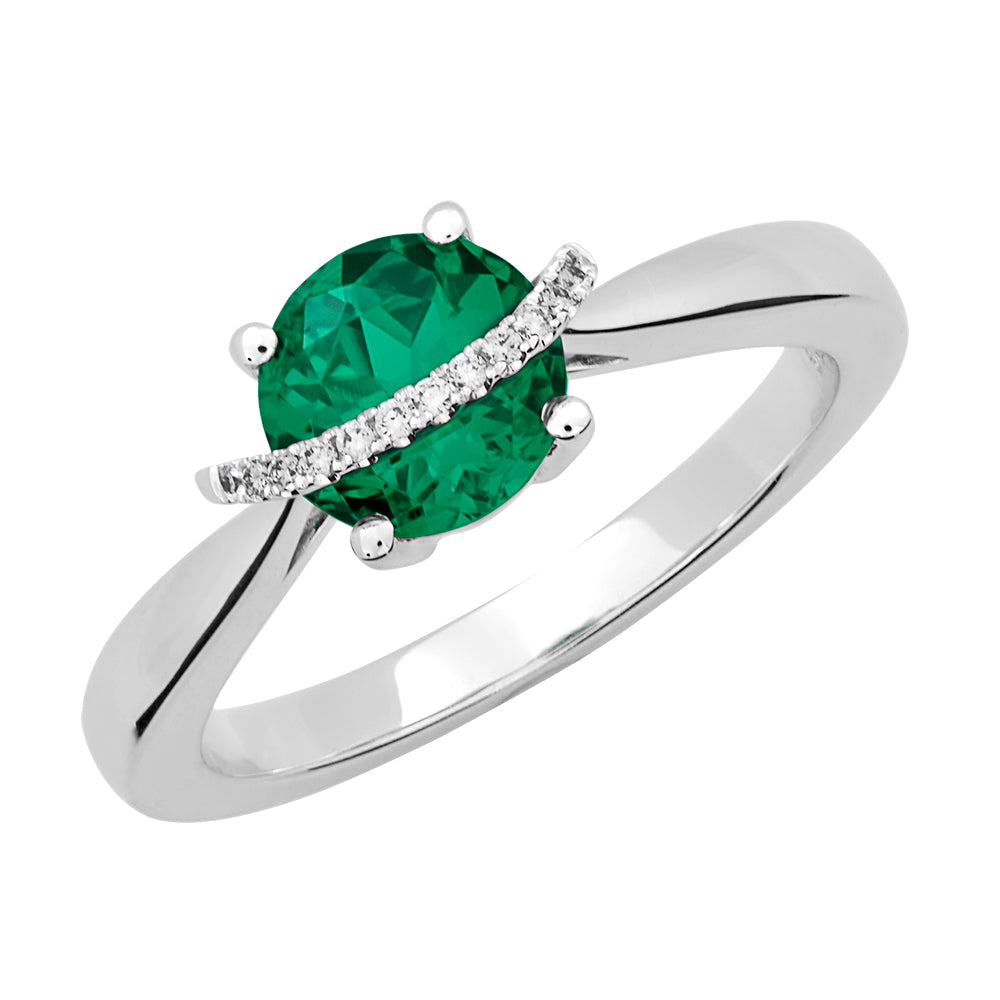 Chatham lab-grown emerald ring, style CR12369WEM