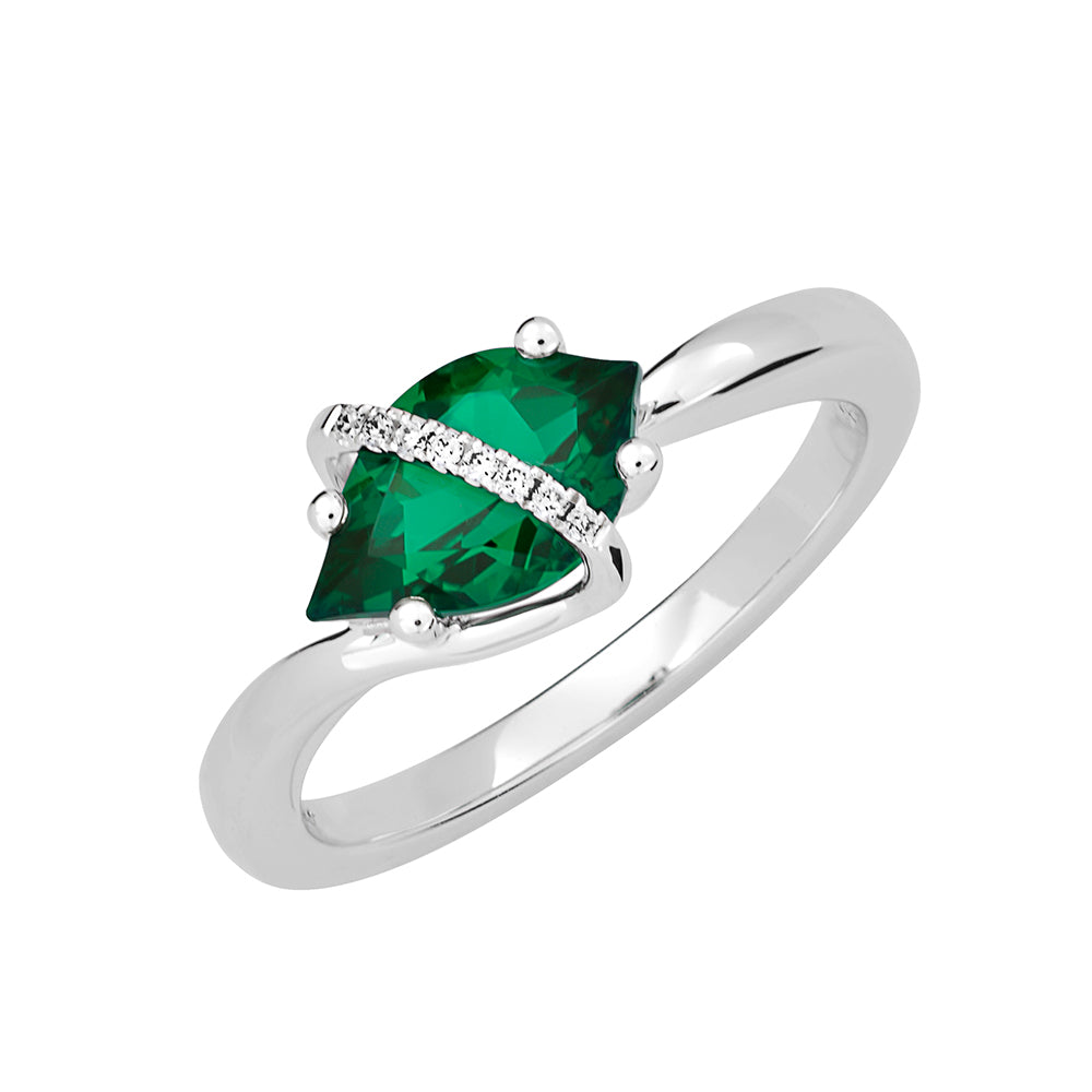 Chatham lab-grown emerald ring, style CR12384WEM
