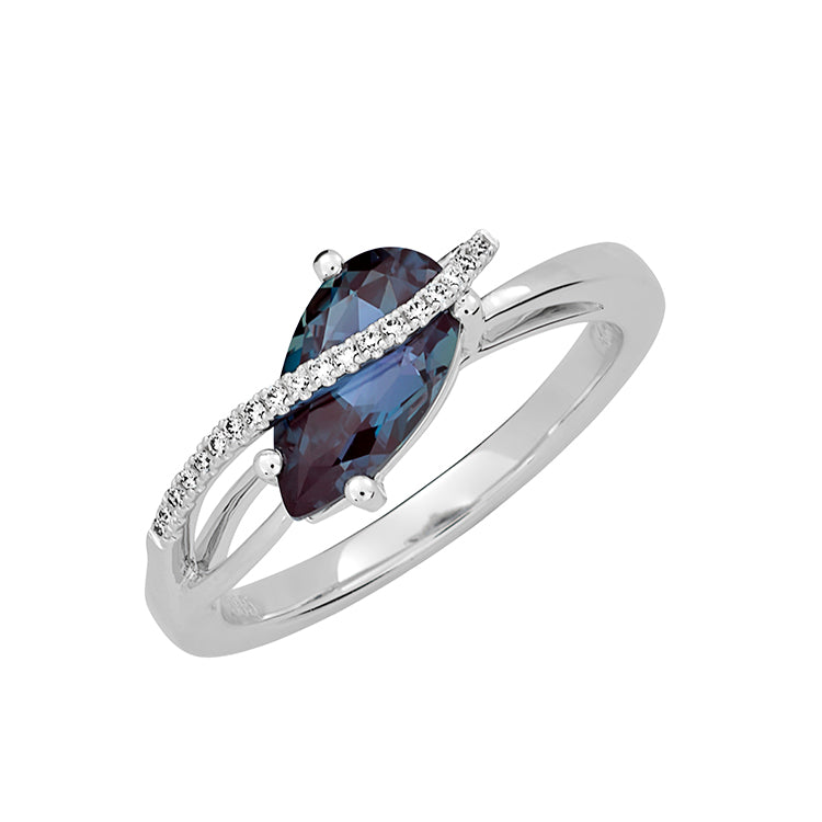 Chatham lab-grown alexandrite ring, style CR12405WAL