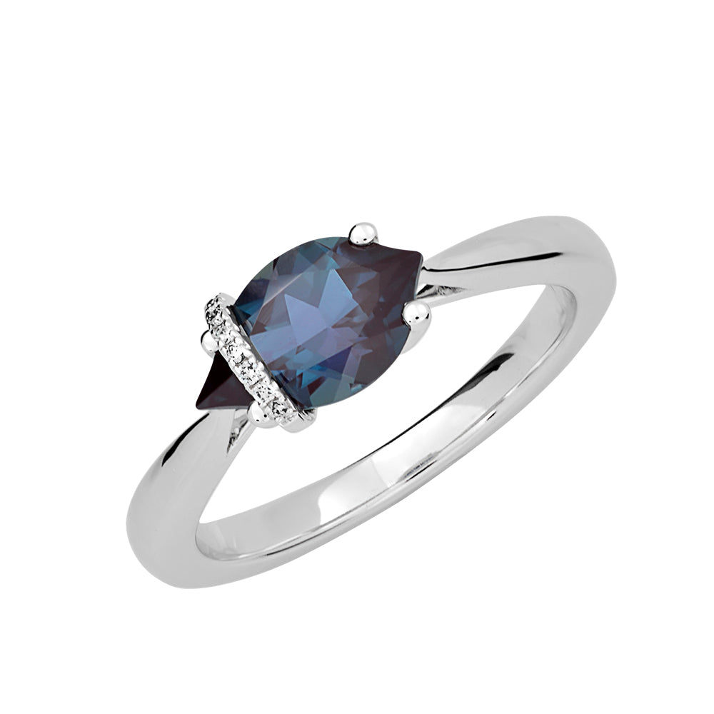 Chatham lab-grown alexandrite ring, style CR12415WAL
