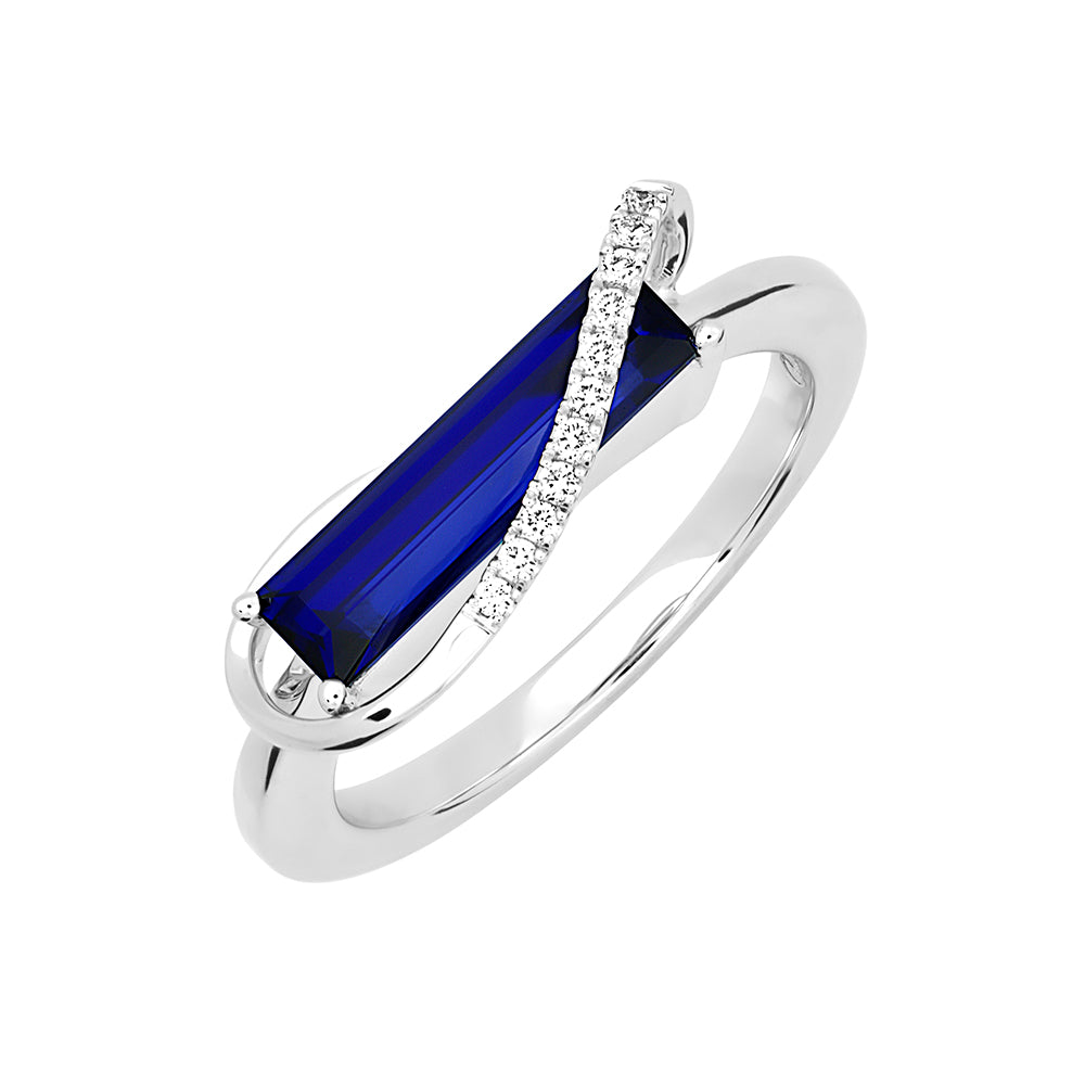 Chatham lab-grown blue sapphire ring, style CR13119WBS