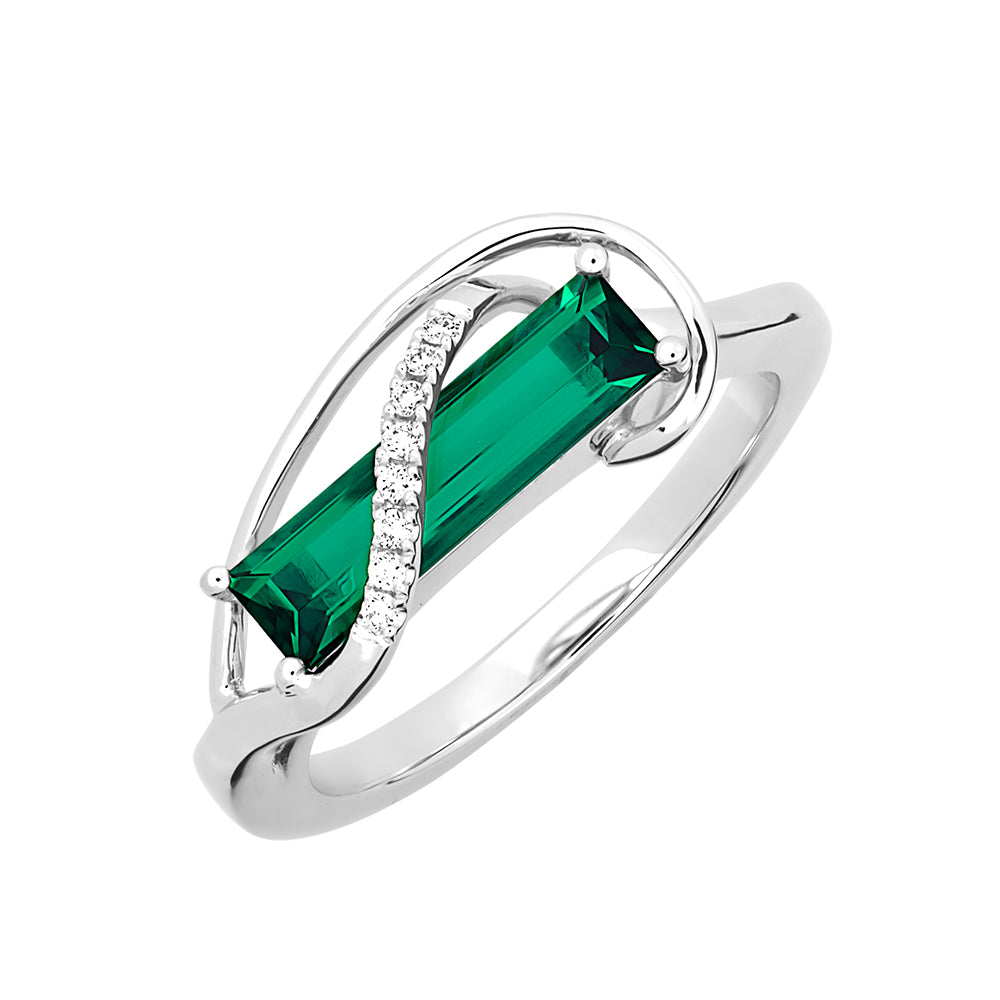 Chatham lab-grown emerald ring, style CR13120WEM