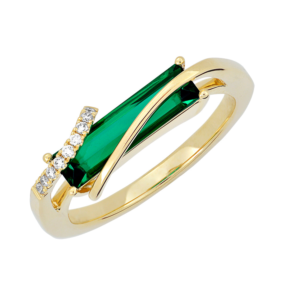 Chatham lab-grown emerald ring, style CR13121YEM