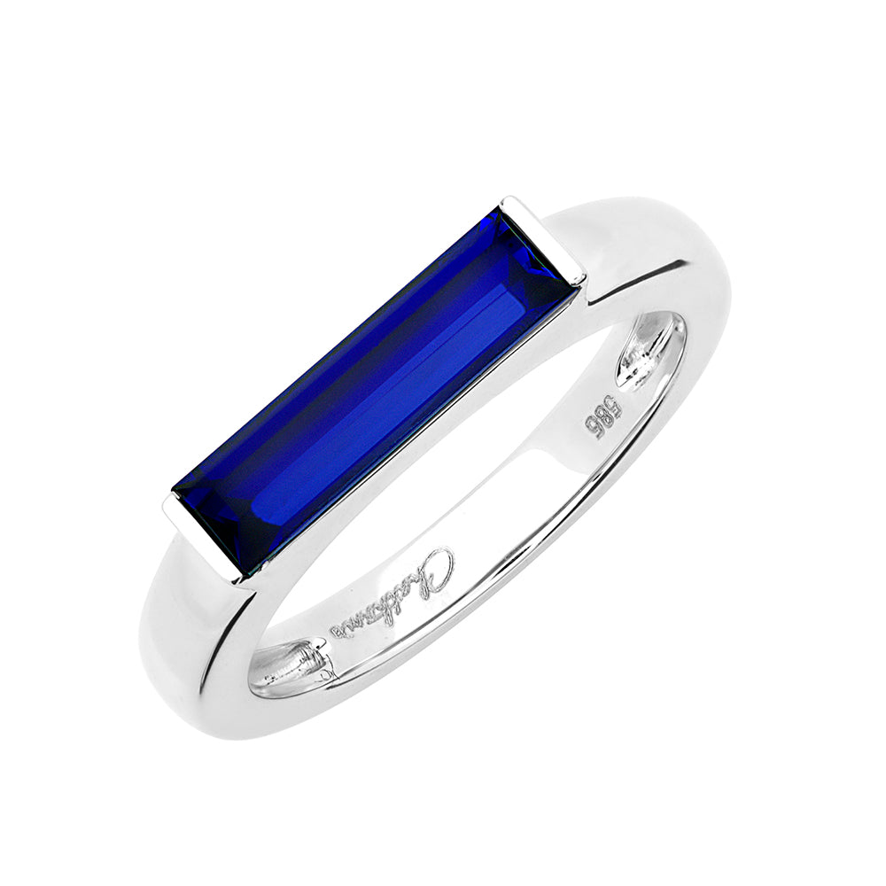 Chatham lab-grown blue sapphire ring, style CR13125WBS