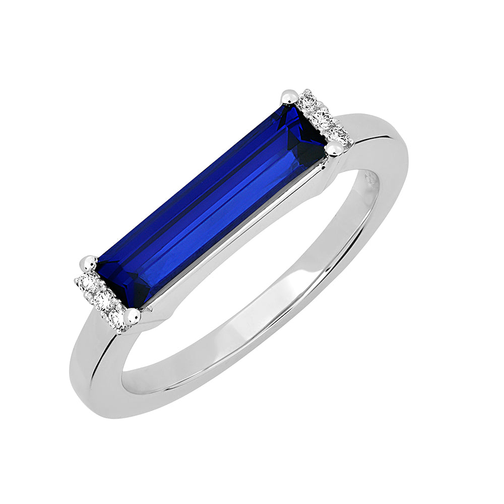 Chatham lab-grown blue sapphire ring, style CR13126WBS