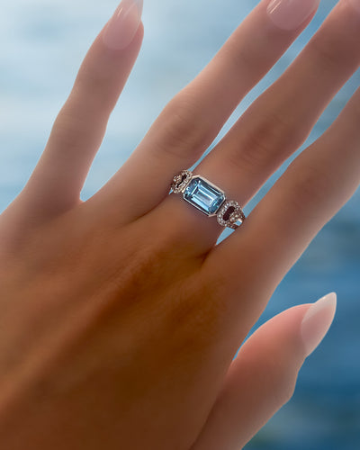 Aqua Blue Spinel Ring