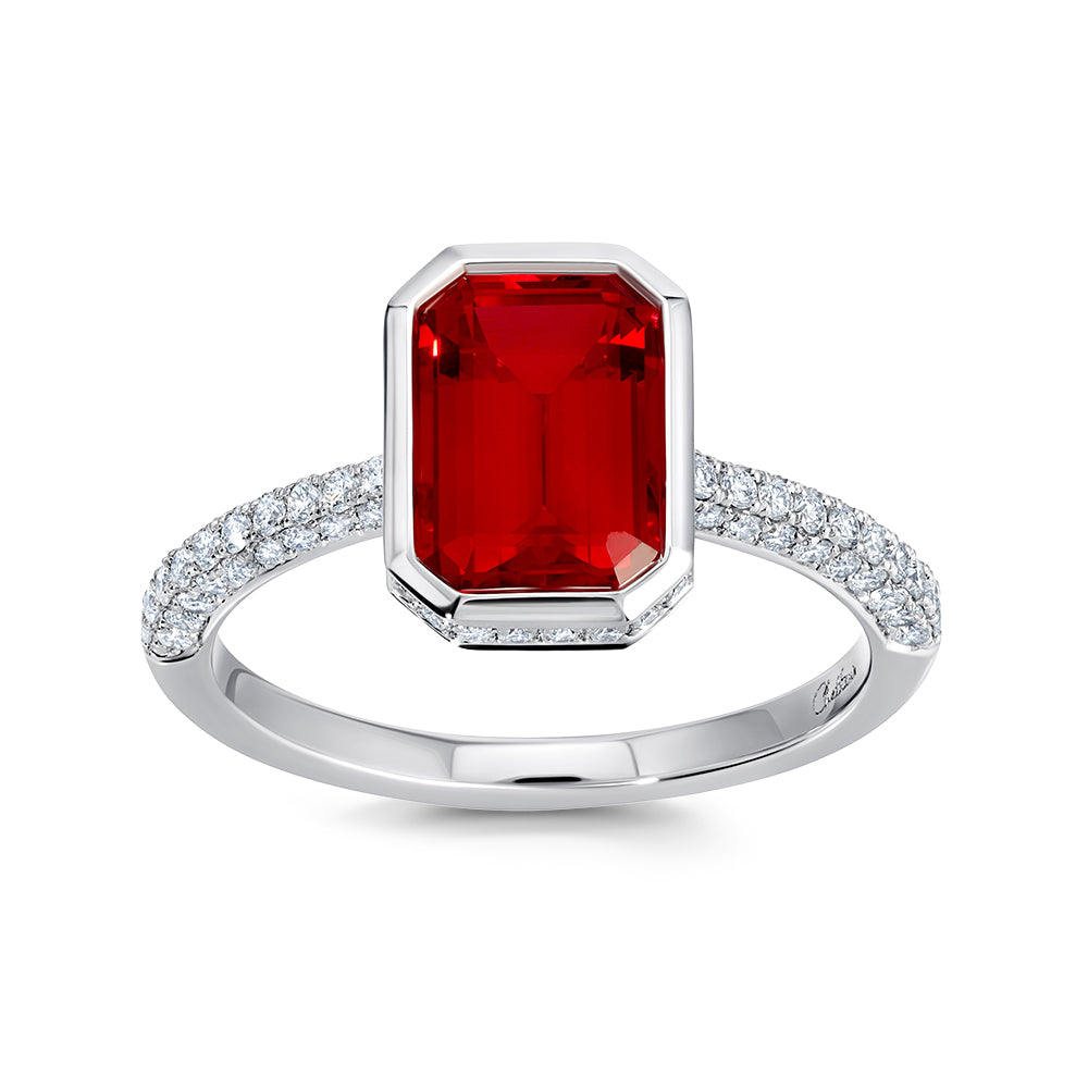 Chatham lab-grown ruby ring in 14k white gold, style CR14969WRU