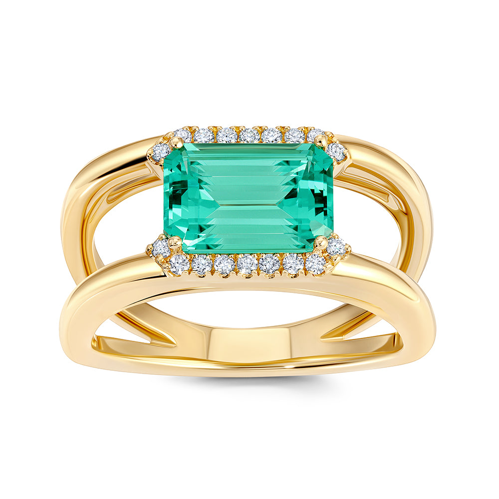 Chatham lab-grown chrysoberyl ring in 14k yellow gold, style CR14971YCH