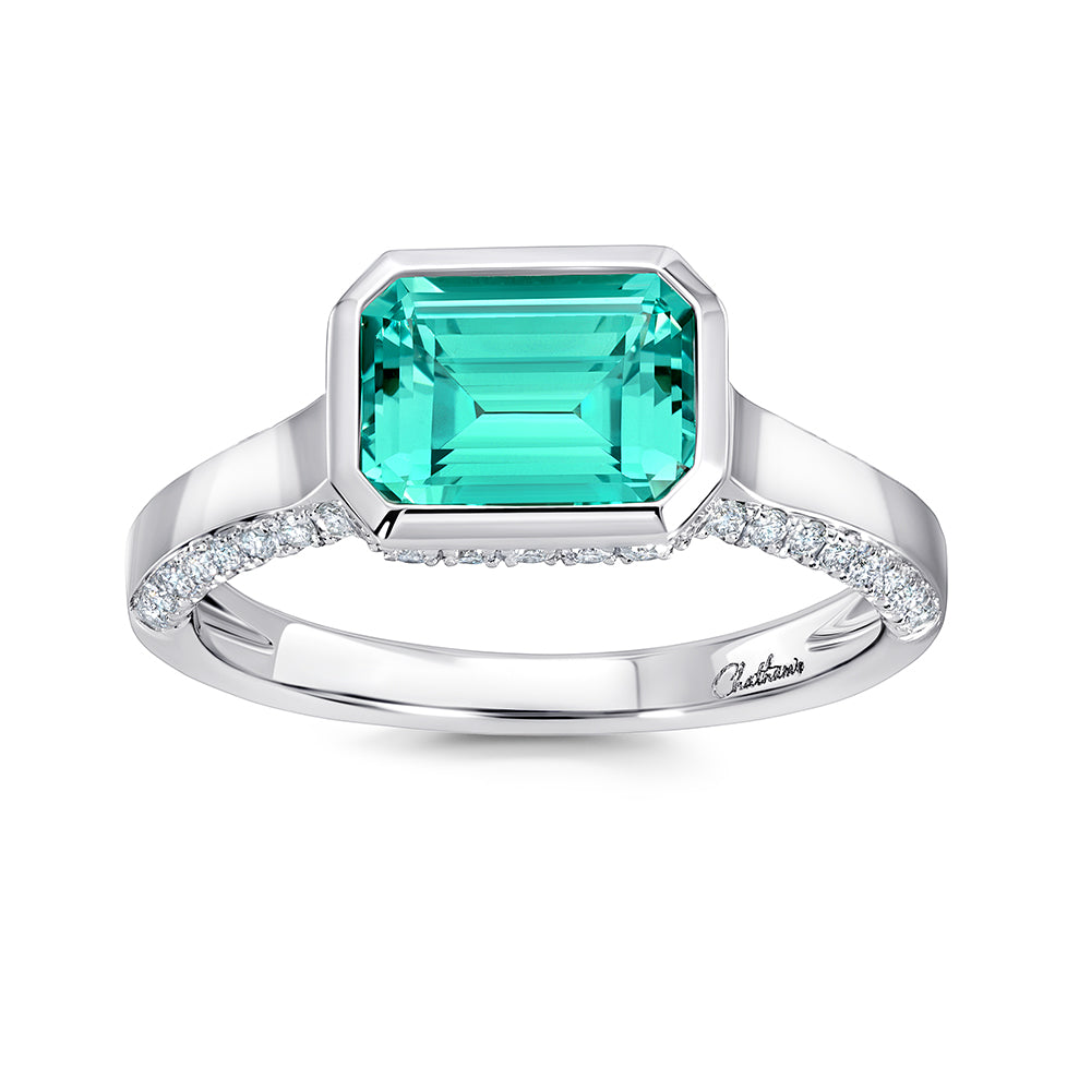 Chatham lab-grown chrysoberyl ring, style CR14978WCH