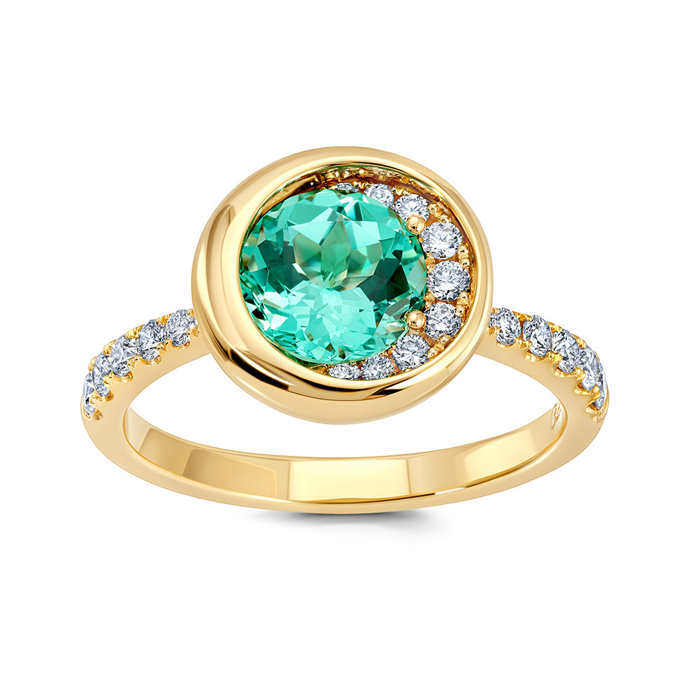 Chatham lab-grown chrysoberyl ring, style CR14988YCH